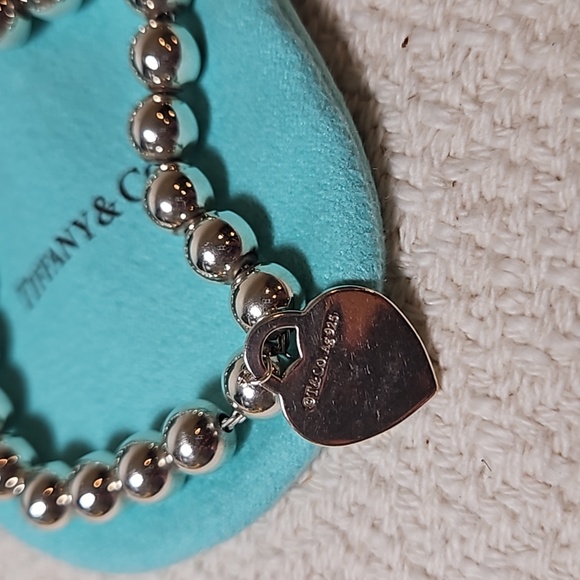 TIFFANY & CO. "Return to Tiffany" Heart Tag Bead Bracelet Sterling - Picture 4 of 6